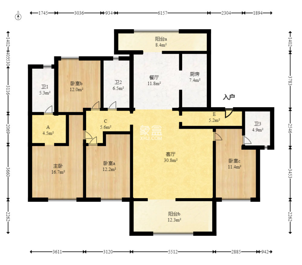 中粮观澜壹品  4室2厅3卫    140.0万