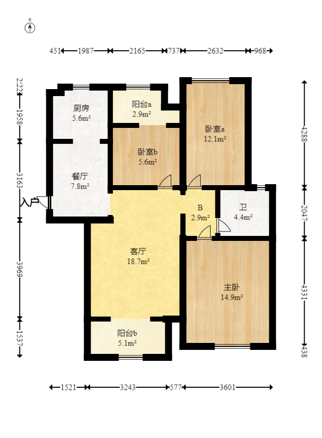 新城国际花都 3室2厅1卫 63.0万 新城国际花都 3室2厅1卫 63.0万户型图