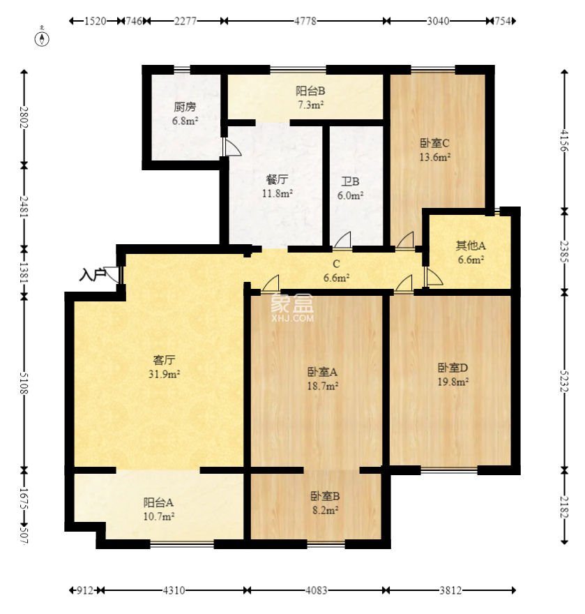 中天瑞景  3室2厅2卫   125.00万