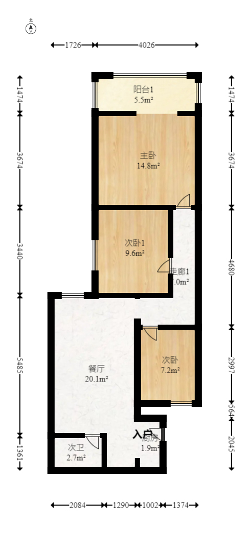 环惠大厦  3室2厅2卫   128.80万室内图1