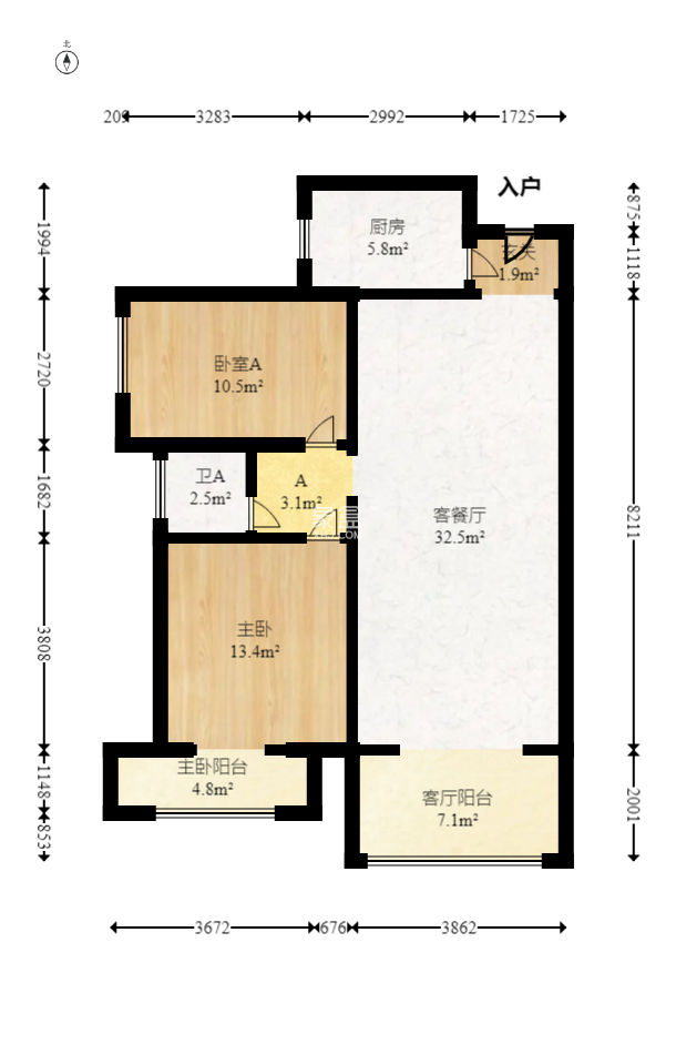 麓山才苑  2室2厅1卫   109.00万