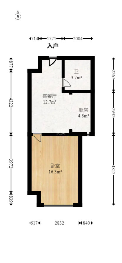 罗马国际公寓  1室1厅1卫   26.80万