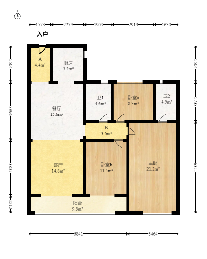 南山梅溪一方  3室2厅2卫   165.00万室内图1