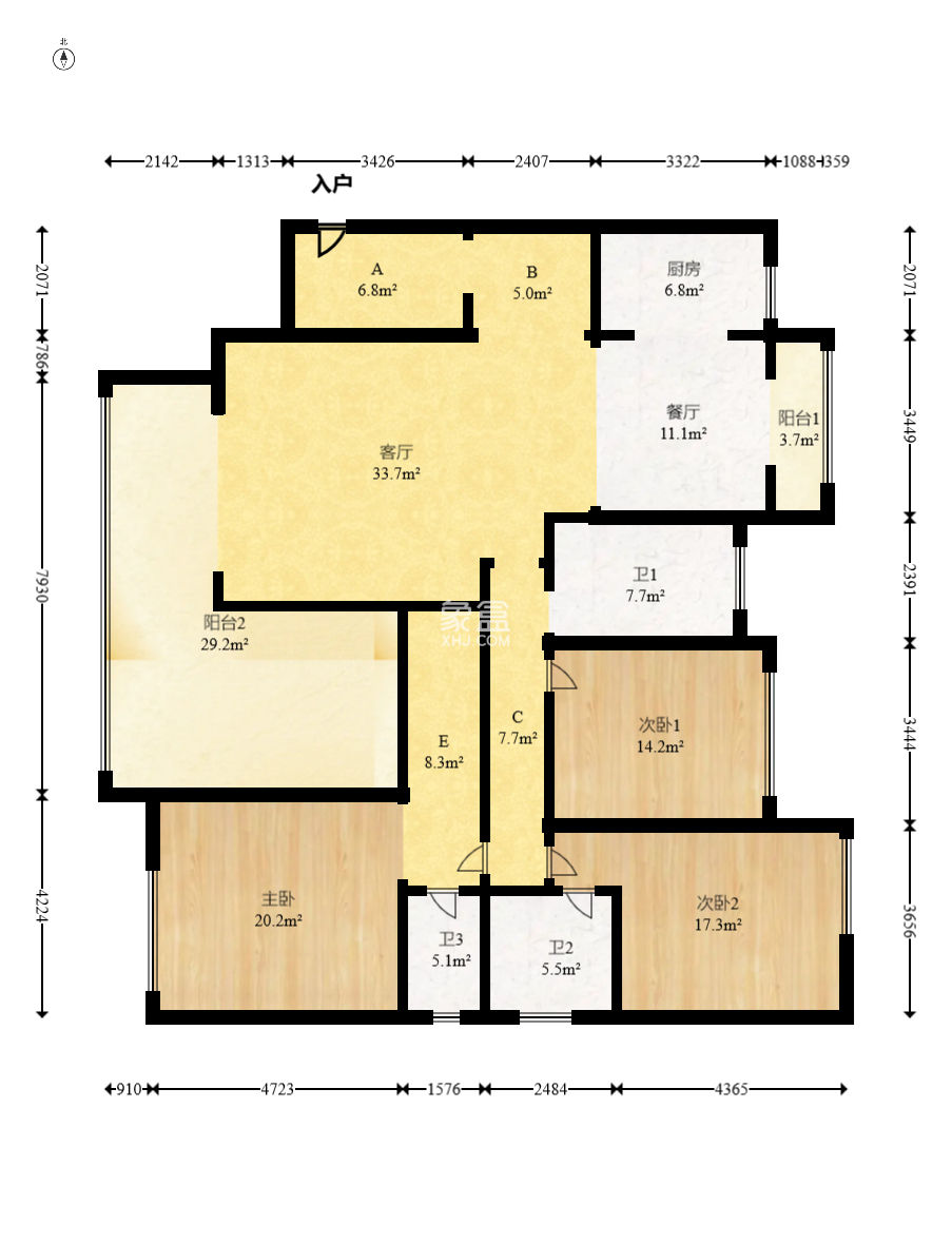 中建江山壹号  4室2厅3卫   325.00万