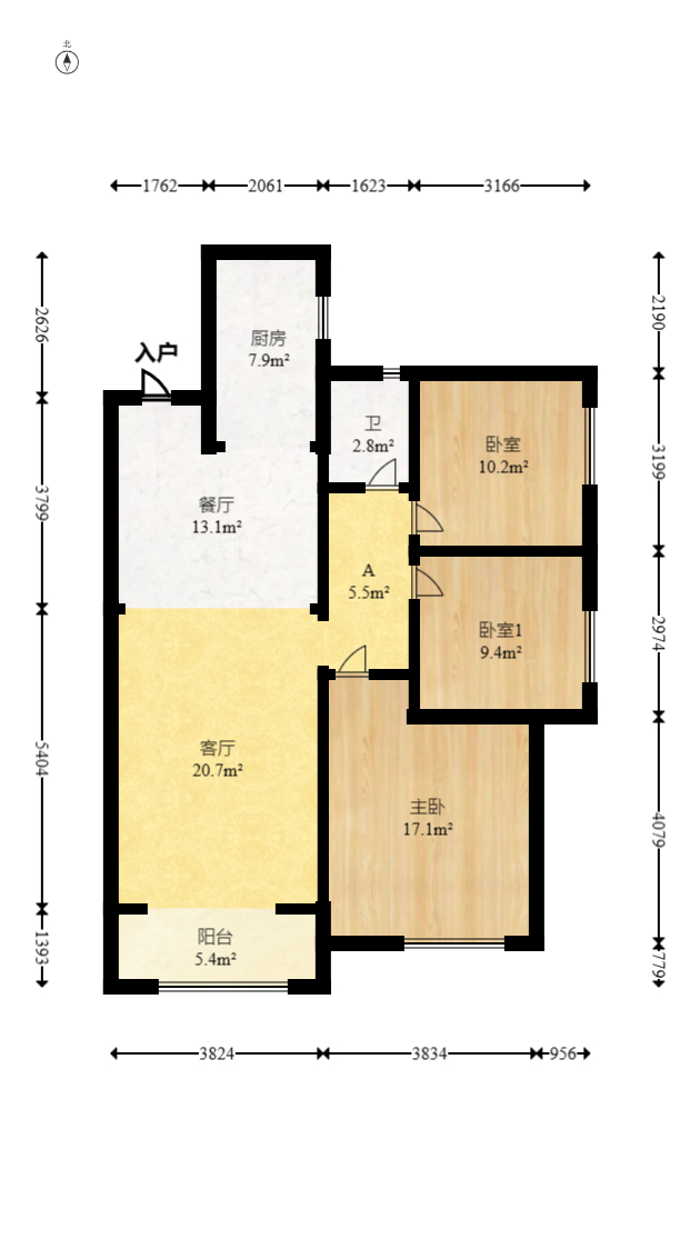 荣盛花语城  3室2厅1卫    80.0万 荣盛花语城  3室2厅1卫    80.0万户型图