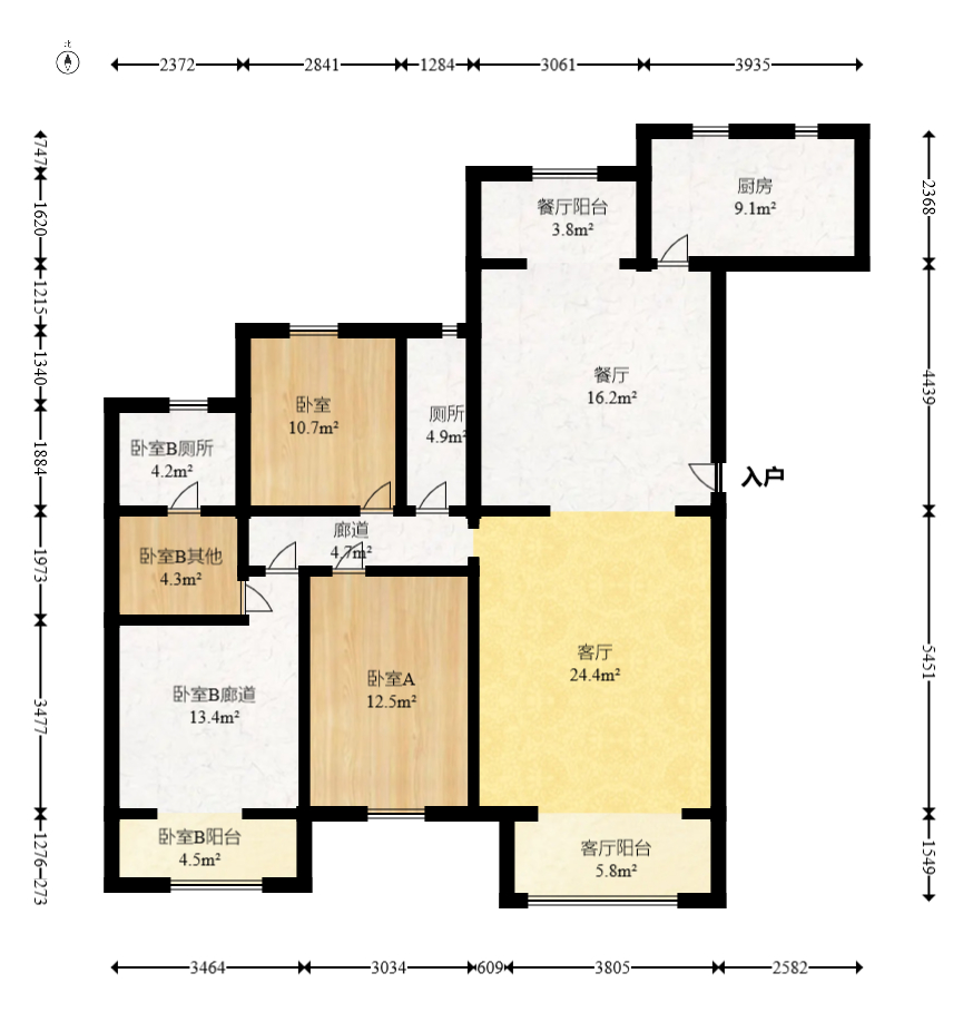 福祥家园（农信家园）  4室2厅2卫   234.90万室内图1