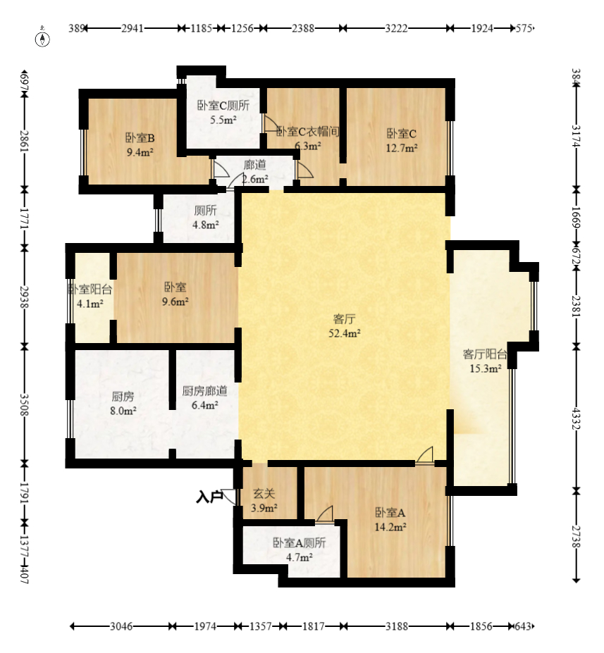 建发电建江山悦  4室2厅3卫    300.0万室内图1