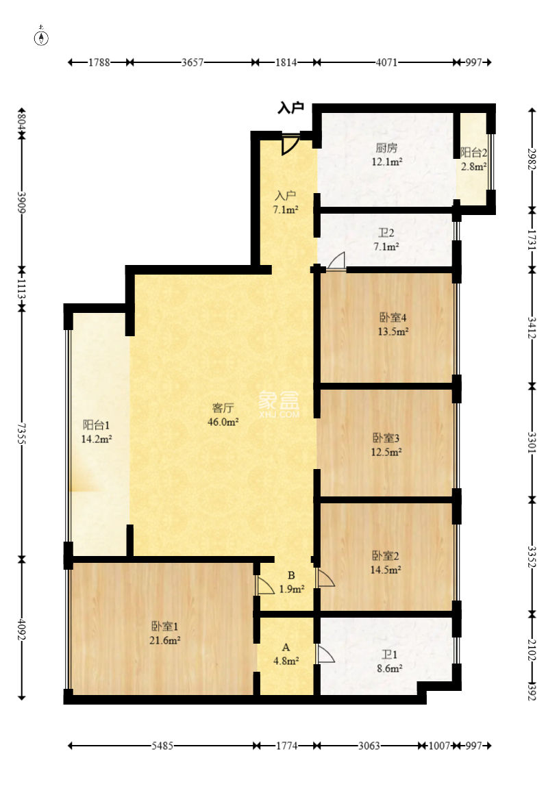 万科紫台  4室2厅2卫    258.0万