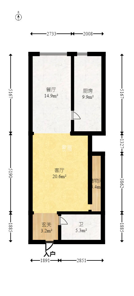 达美寰宇中心  2室2厅1卫    145.0万