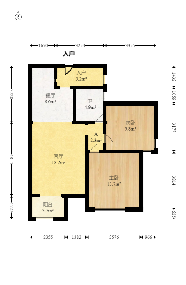 华润凤凰城一期 2室2厅1卫 60.0万 华润凤凰城一期 2室2厅1卫 60.0万户型图