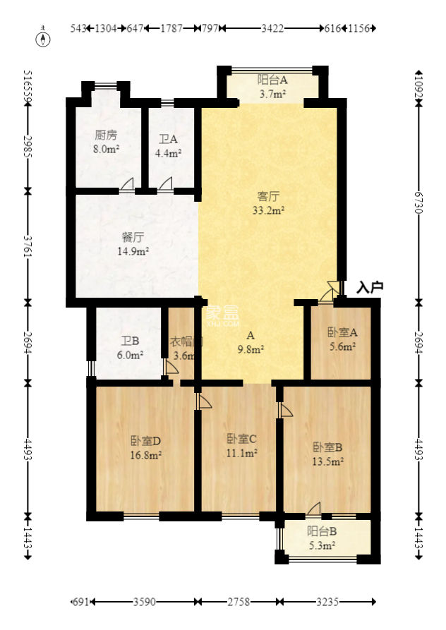 金帆小区  4室2厅1卫   82.80万
