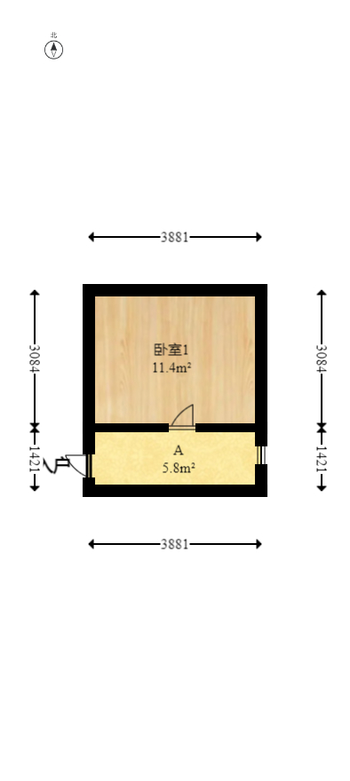 三和家园  1室1厅1卫   15.00万室内图1