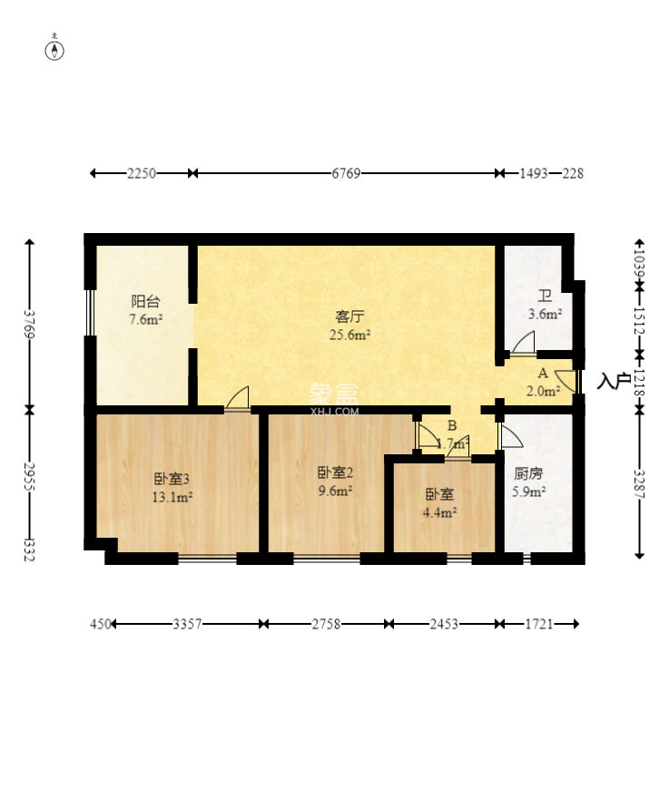 麓谷小镇  3室2厅1卫   66.00万