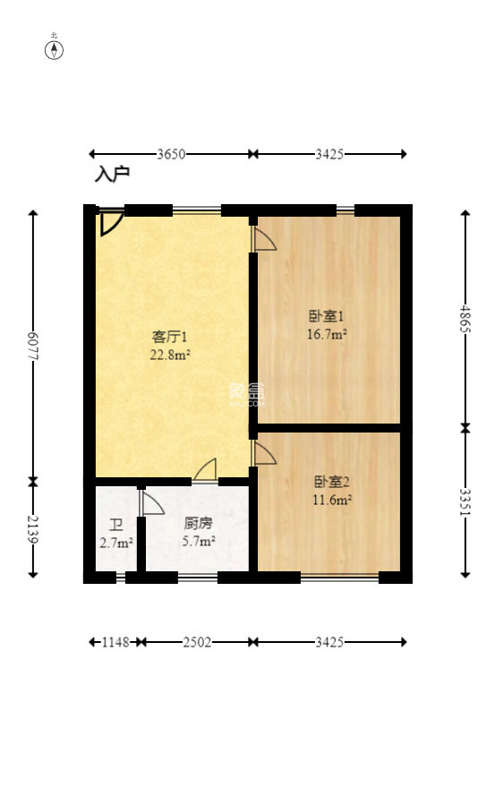 静谧园  2室1厅1卫   38.00万