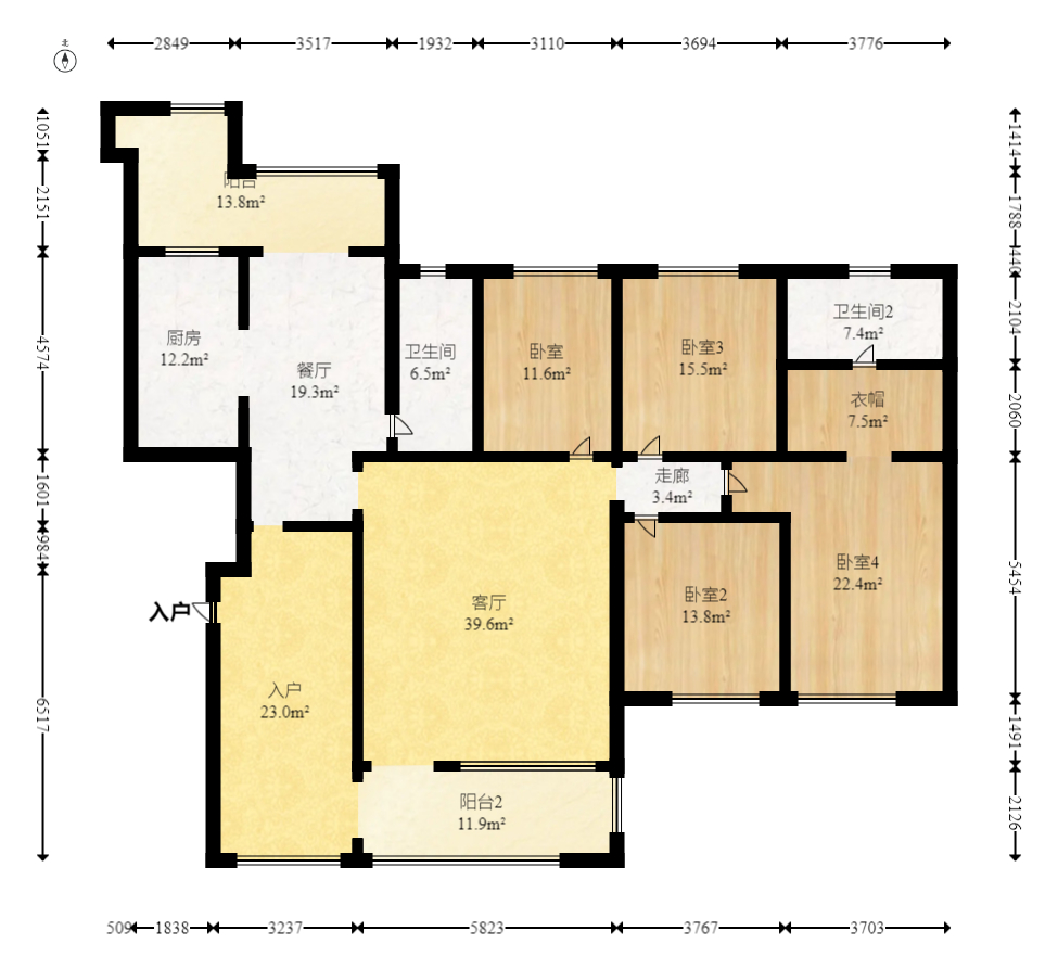 盛隆佳园 5室2厅3卫 168.0万 盛隆佳园 5室2厅3卫 168.0万户型图
