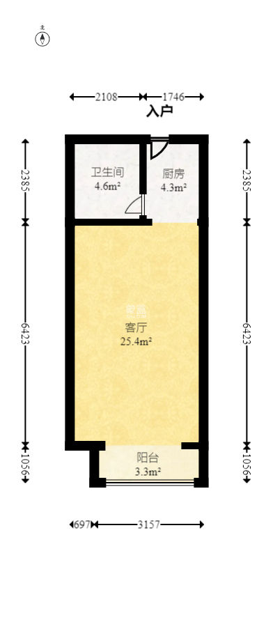鑫遠(yuǎn)悅城（鑫遠(yuǎn)悅時代）  1室1廳1衛(wèi)   32.00萬