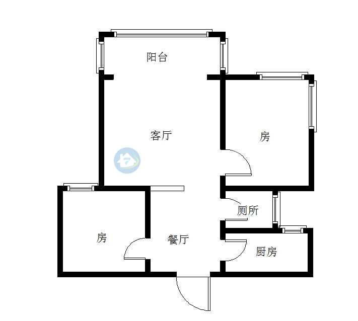 星海明筑  2室2厅1卫   47.80万室内图