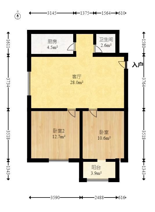 爵士湘 2室1厅1卫 40.0万 爵士湘 2室1厅1卫 40.0万户型图