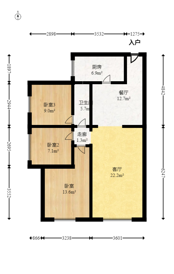 辉宏橄榄城  3室2厅1卫    55.8万 辉宏橄榄城  3室2厅1卫    55.8万户型图