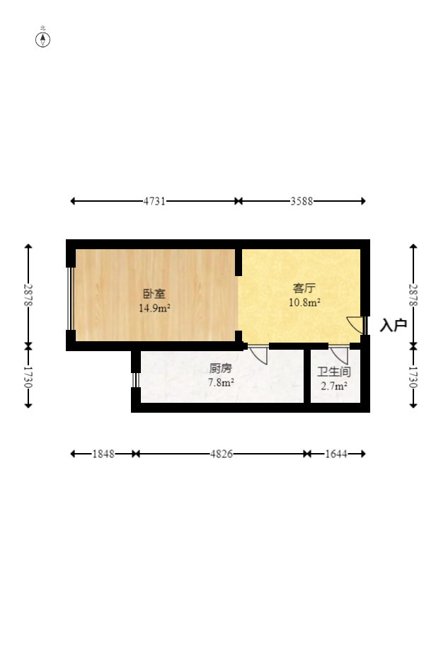 爵士湘 1室1厅1卫 26.80万 爵士湘 1室1厅1卫 26.80万户型图