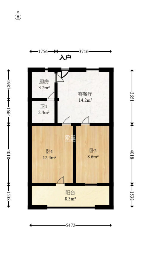 信达大厦  2室1厅1卫   45.00万