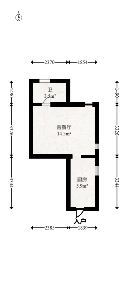 恒大御景半岛湘江苑（恒大御景半岛一期）  1室1厅1卫   37.00万室内图1