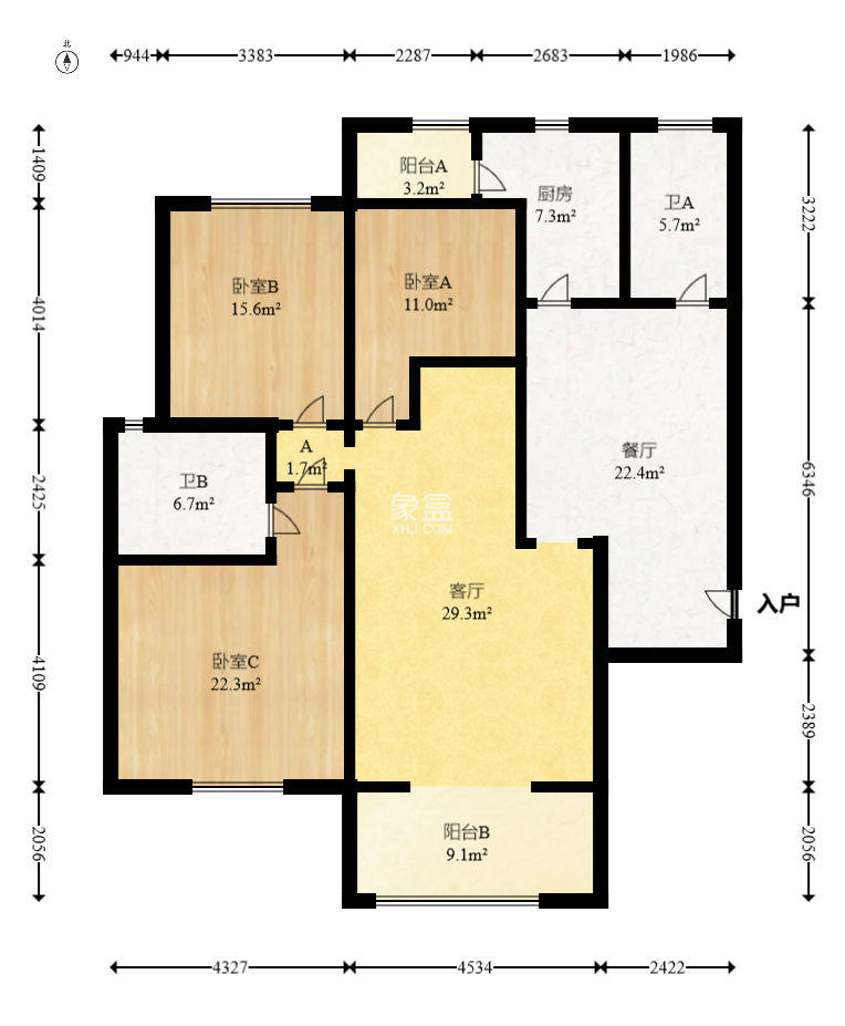和美星城  3室2厅1卫    86.8万