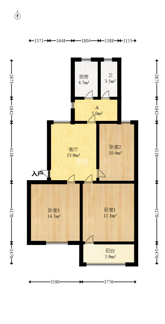 化工设计院  3室2厅1卫   74.00万