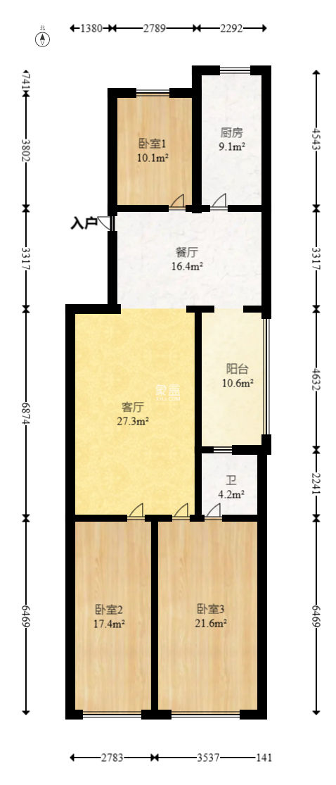 红旗雅居  3室2厅2卫   90.00万