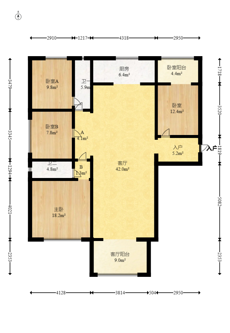 碧桂园中央花园  4室2厅2卫    126.8万 碧桂园中央花园  4室2厅2卫    126.8万户型图