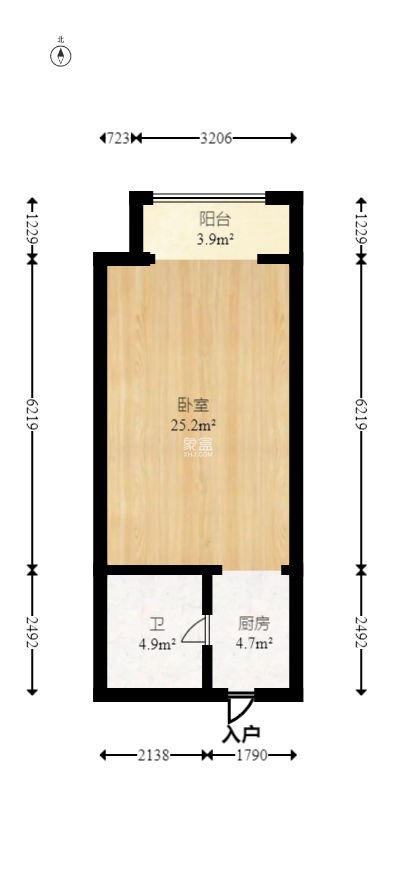 德思勤城市广场（宝格丽公寓）  1室1厅1卫    39.8万