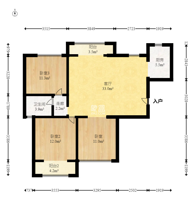 東方美地 3室2廳1衛 61.80萬