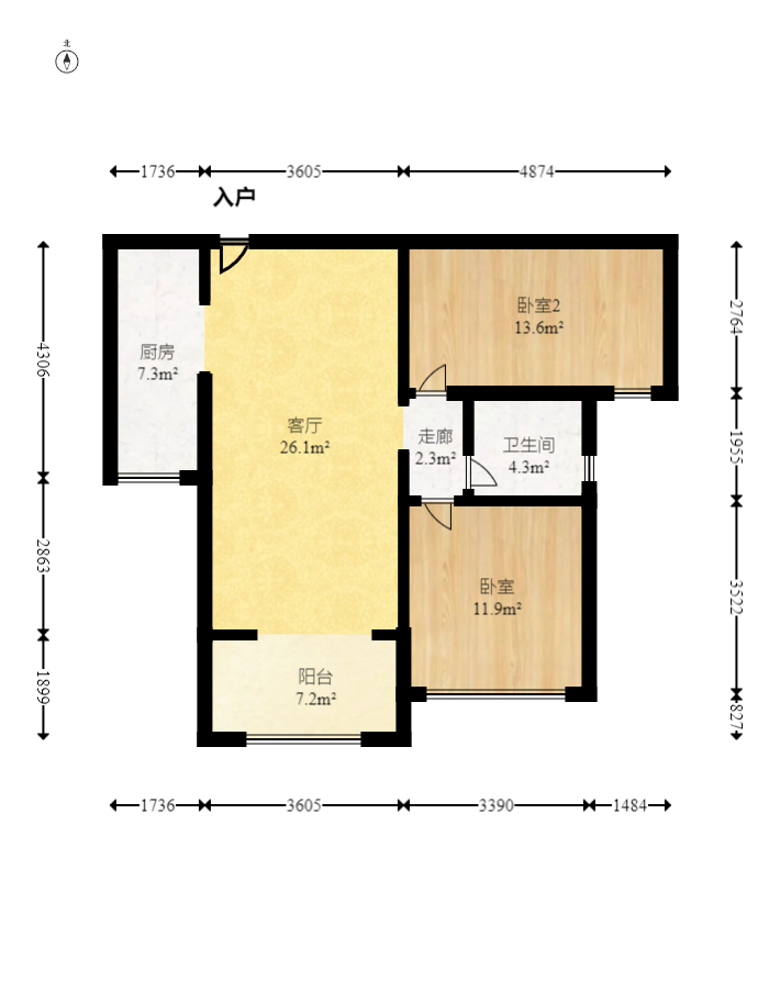 波隆城市花园 2室2厅1卫 47.8万 波隆城市花园 2室2厅1卫 47.8万户型图