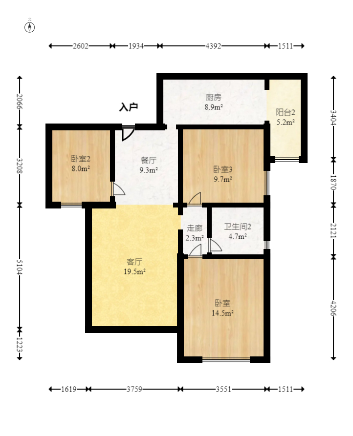 财汇新天地(财汇商务广场) 3室2厅1卫 66.0万 财汇新天地(财汇商务广场) 3室2厅1卫 66.0万户型图
