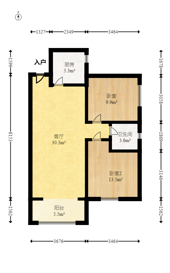 鸿润嘉园  2室2厅1卫   39.90万室内图1