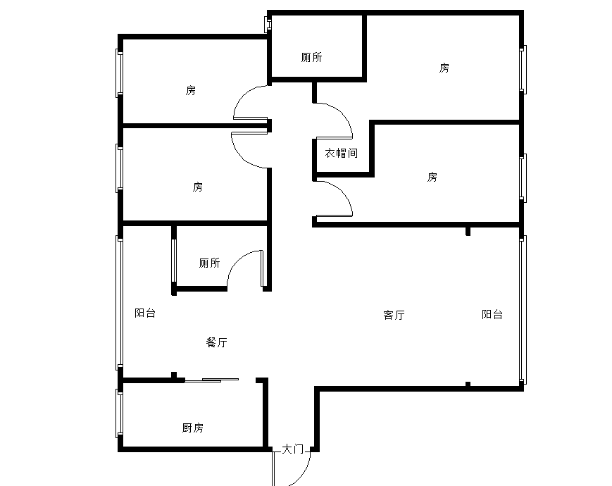 新华联紫荆苑  4室2厅2卫   102.00万室内图