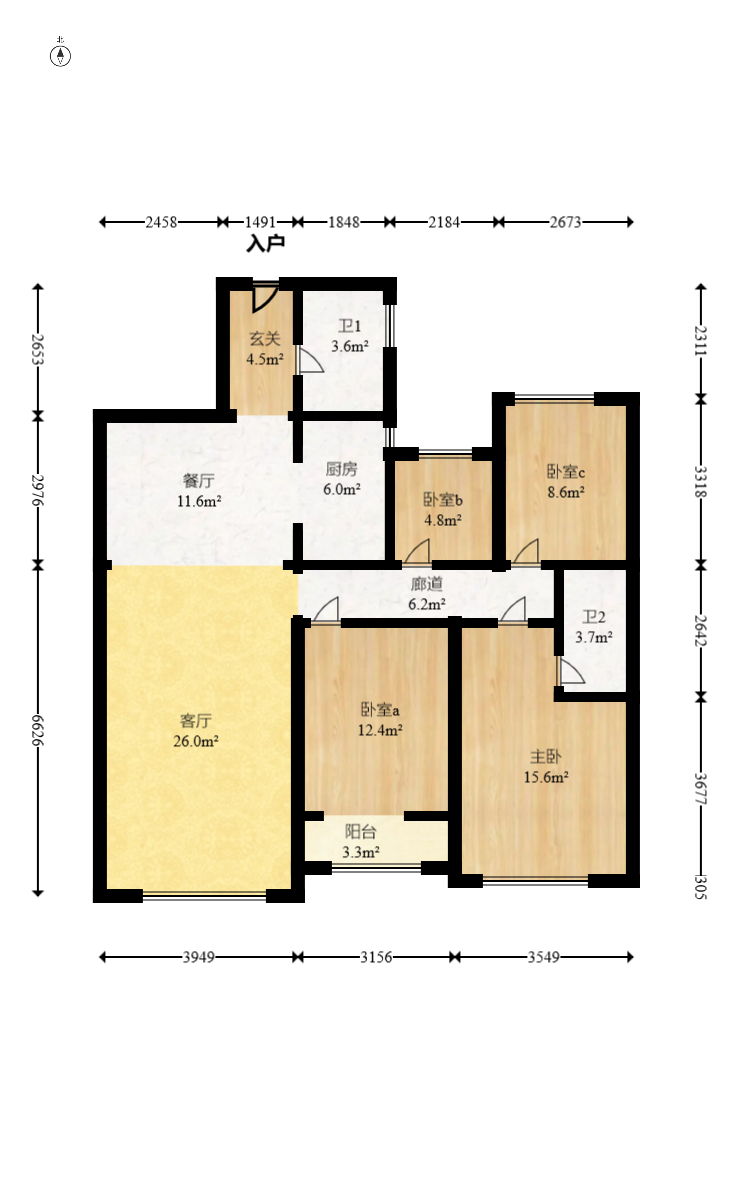建发央著  4室2厅2卫   230.00万室内图1