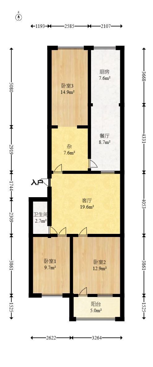 省地质研究所（地科家园）  3室1厅1卫   60.00万室内图1