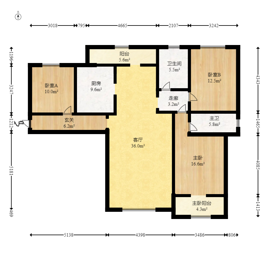 中信凯旋蓝岸(中信新城三期) 3室2厅1卫 84.0万 中信凯旋蓝岸(中信新城三期) 3室2厅1卫 84.0万户型图