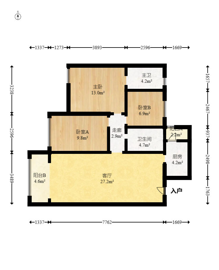 中建芙蓉嘉苑  3室2厅2卫   95.00万室内图1