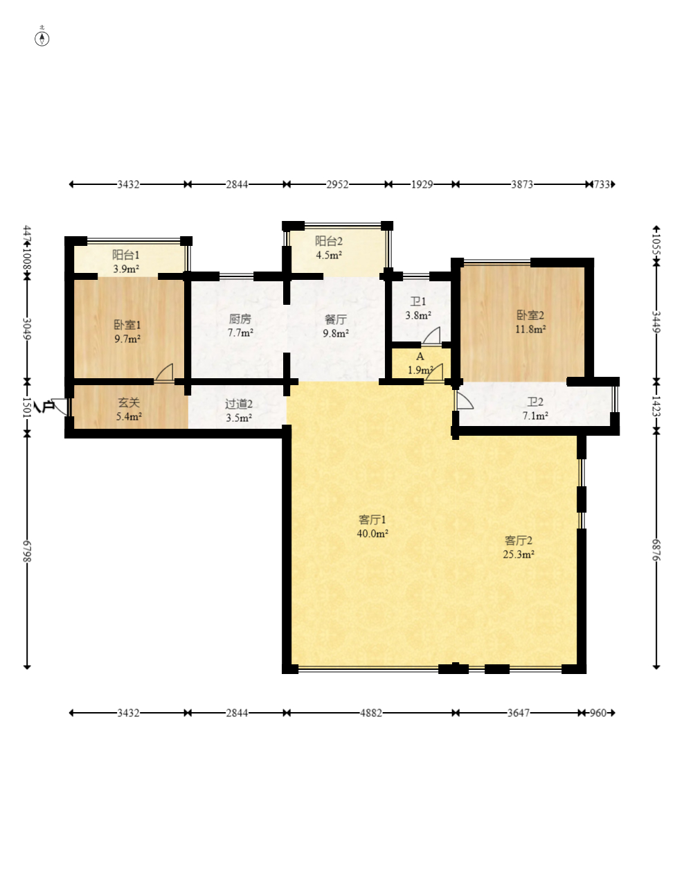 润和湘江天地C区  4室2厅2卫    165.0万 润和湘江天地C区  4室2厅2卫    165.0万户型图