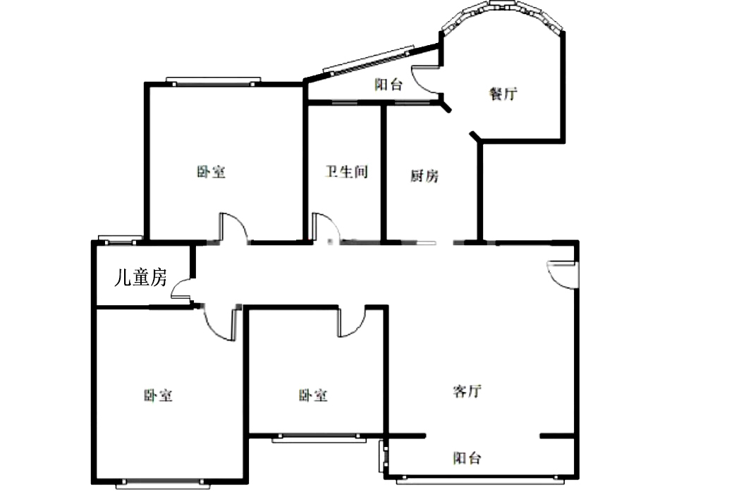 星海明筑  4室2厅2卫   92.00万室内图