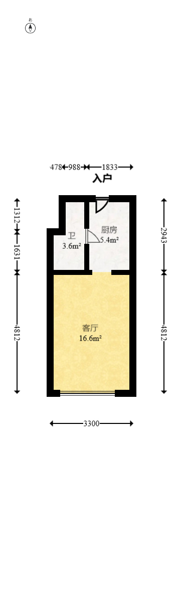 卓越浅水湾  1室1厅1卫   42.00万室内图1