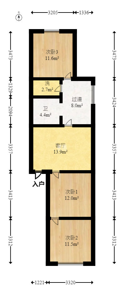 向东南社区  3室1厅1卫   56.80万