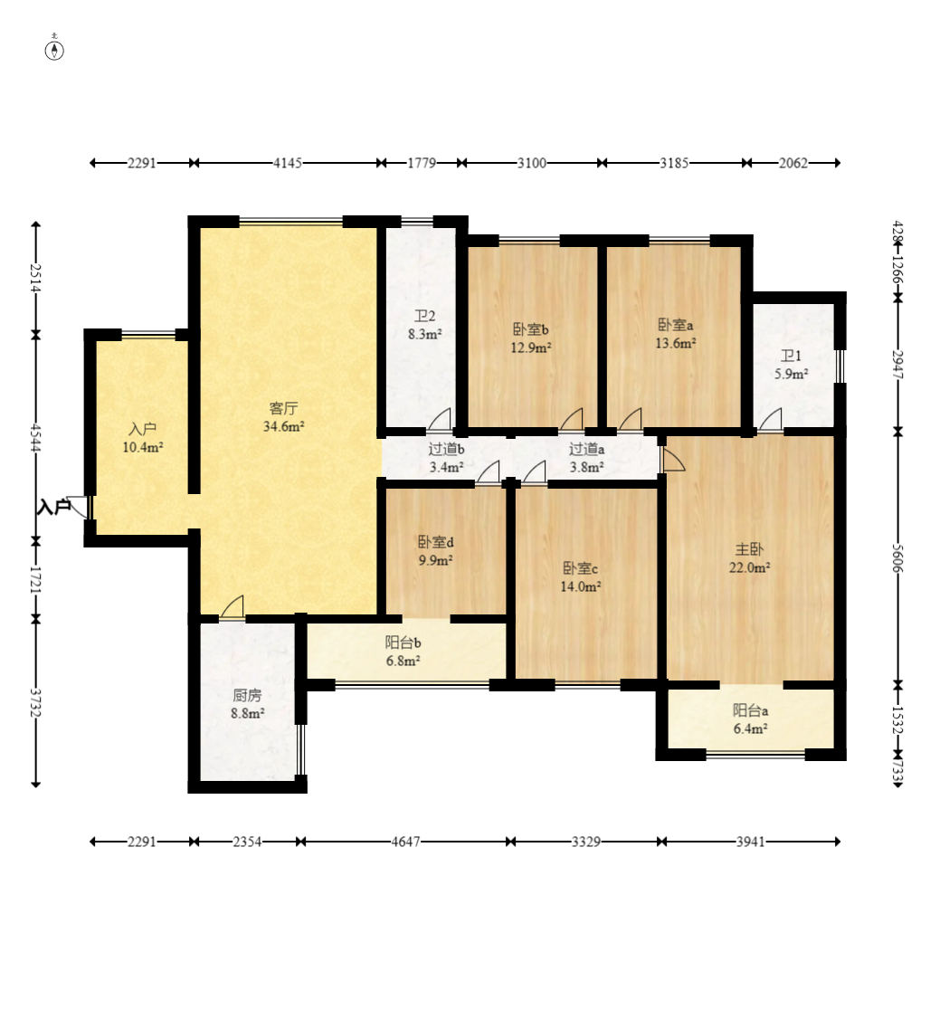 新雅黄金苑 5室2厅2卫 84.8万 新雅黄金苑 5室2厅2卫 84.8万户型图