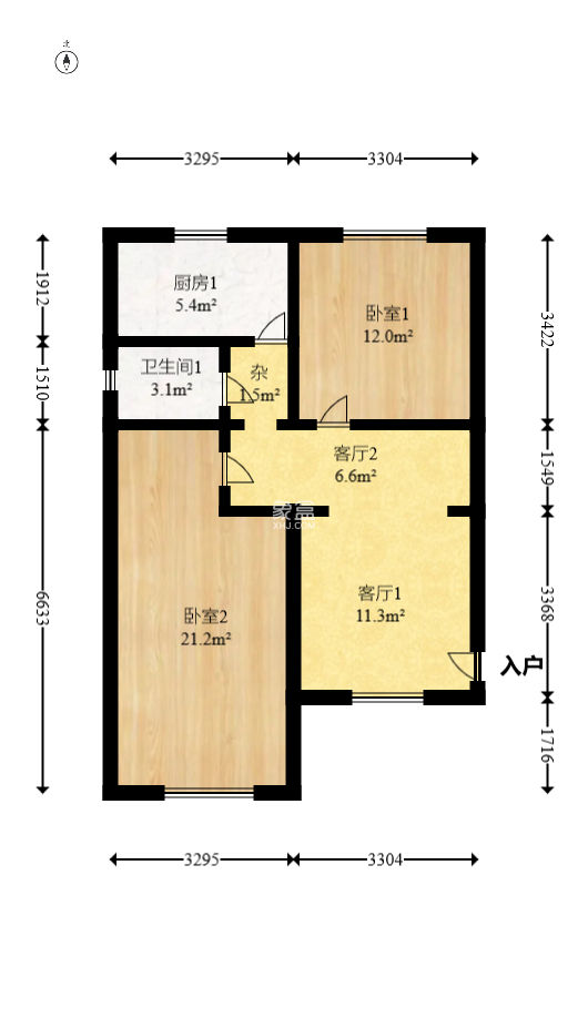 杏花园小区  2室1厅1卫    40.0万