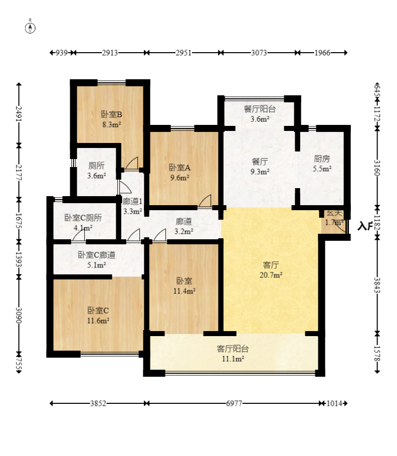 滨江府1913  4室2厅2卫   236.00万室内图1