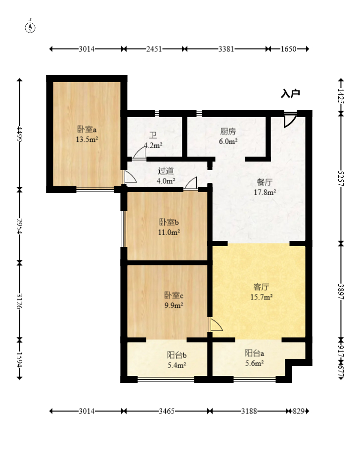 新华联梦想城 3室2厅2卫 93.66万 新华联梦想城 3室2厅2卫 93.66万户型图