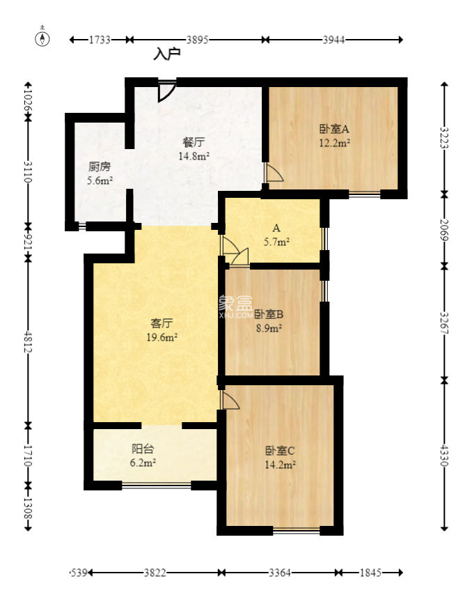 金地铂悦  3室2厅2卫   109.00万