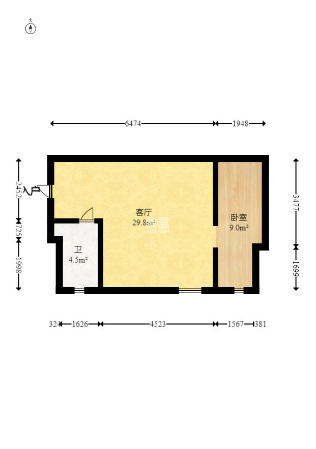 C-park天悦城（紫檀溪苑二期）  1室1厅1卫   57.50万